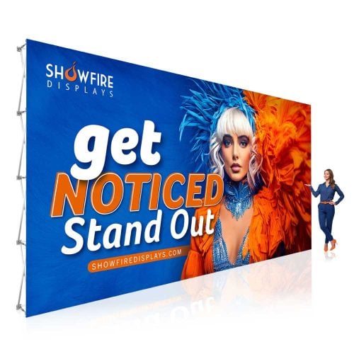 20ft Straight Fabric Pop Up Display | Trade Show Backwall