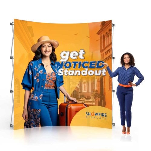 8ft Curved Pop Up Displays Stands Marketing Backdrops