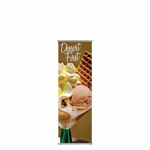 L Banner Stand 24 in. x 72 in. SUPER FLAT Graphic Package (Stand & Graphic)