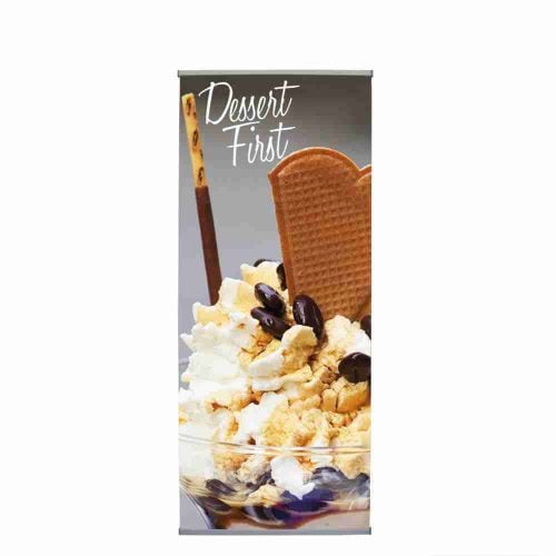 L Banner Stand 36 in. x 83.5 in. Super Flat Vinyl Graphic Package (Stand & Graphic)