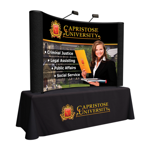 Arise Curved Table Top 8ft Pop Up - Mural with Fabric Ends