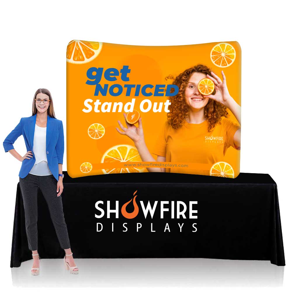 SF EZ Tube Display 6ft Curved Table Top Double Sided Frame Graphic 1