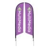 7 Ft X Small Falcon Flag Double Sided Graphic Package Spike Base 01