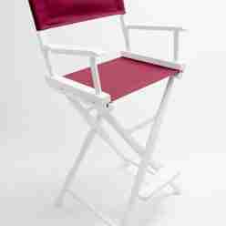 Gold Medal Directors Chair – Classic White 30″ Burgundy Canvas