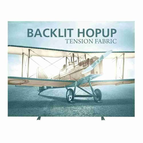 Hopup 10ft Straight Backlit Tension Fabric Display Kit Full Fitted Graphic Front