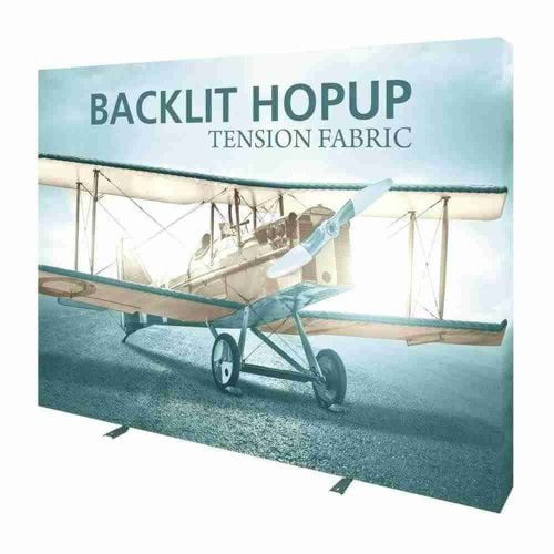 Hopup 10ft Straight Backlit Tension Fabric Display Kit Full Fitted Graphic Right