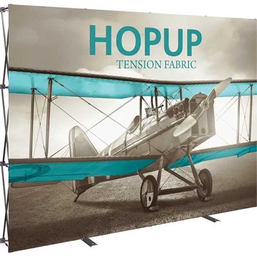 Hopup 10ft Straight Full Height Tension Fabric Display Front Graphic Left