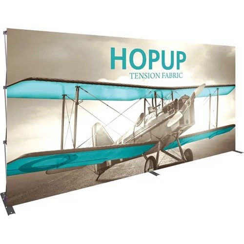 Hopup 15ft Straight Full Height Tension Fabric Display Front Graphic Left