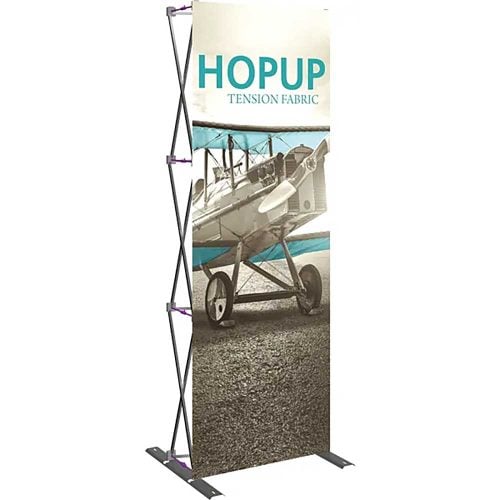 Hopup 2point5ft Straight Full Height Tension Fabric Display Front Graphic Left