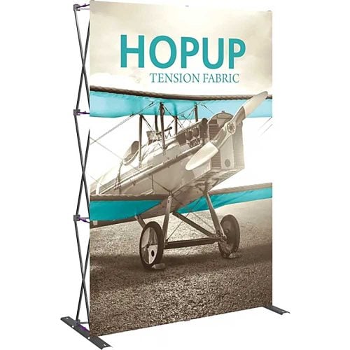 Hopup 5ft Straight Full Height Tension Fabric Display Front Graphic Left