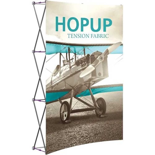 Hopup 5point5ft Curved Full Height Tension Fabric Display Front Graphic Left