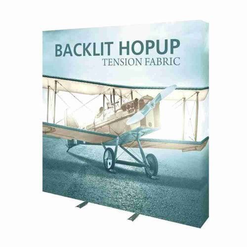 Hopup 8ft Straight Backlit Tension Fabric Display Kit Full Fitted Graphic Right