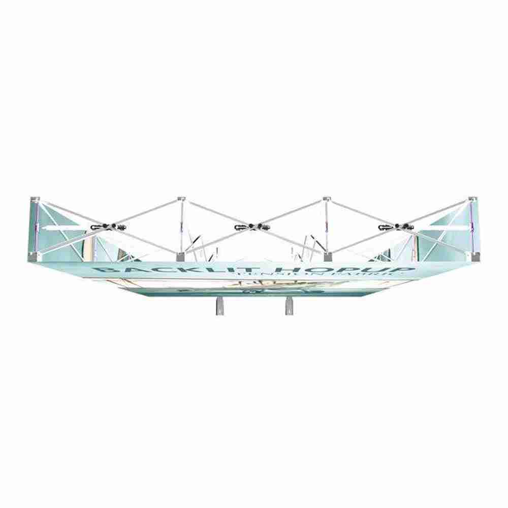 Hopup 8ft Straight Backlit Tension Fabric Display Kit Full Fitted Graphic Top