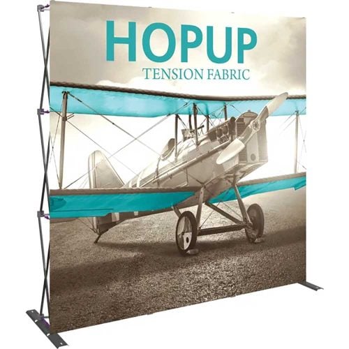 Hopup 8ft Straight Full Height Tension Fabric Display Front Graphic Left