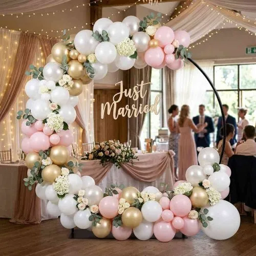 EZ Extend Circle 7 ft Display (Frame Only) – circle frame with balloon garland at a wedding