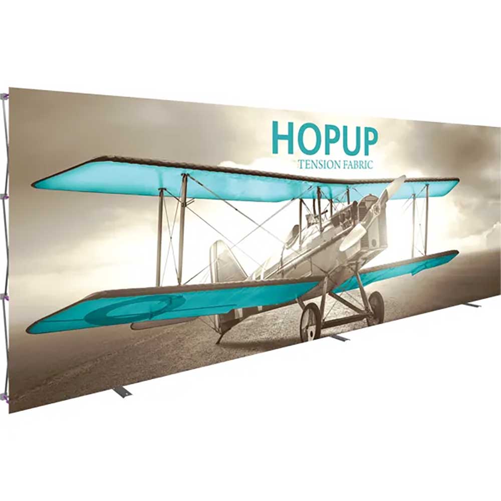 Hopup 20ft Straight Full Height Tension Fabric Display Front Graphic Left