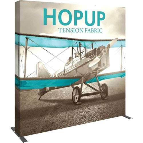 Hopup 8ft Straight Full Height Tension Fabric Display Full Fitted Graphic Left 1