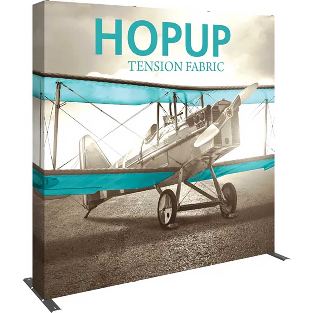 Hopup 8ft Straight Full Height Tension Fabric Display Full Fitted Graphic Left 1