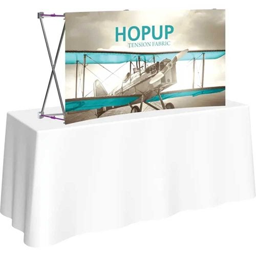 Hopup 5point5ft Curved Tabletop Tension Fabric Display Front Graphic Left