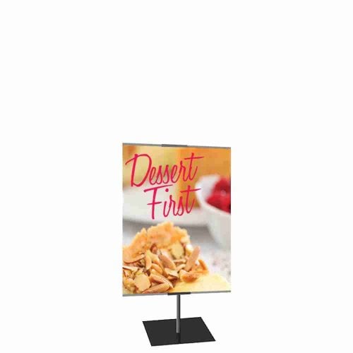 Classic Banner Stand Medium 24 In. X 24 In. Black With Square Base, Single-Sided Graphic Package