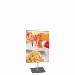Classic Banner Stand Medium 24 In. X 24 In. Silver With Square Base, Double-Sided Graphic Package