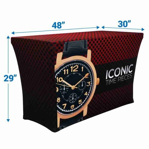 Stretch Table Throw Full Color 4 ft. 3-sided with 30 in. Depth