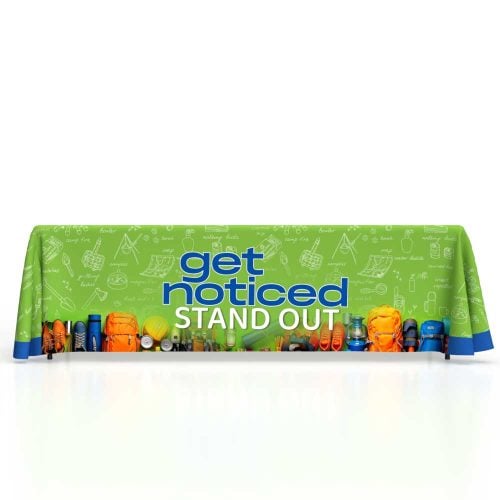 8ft 3-Sided Table Throw – Full Drape with Custom Print