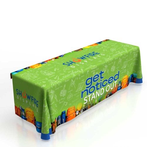8ft 3-Sided Table Throw – Full Drape with Custom Print