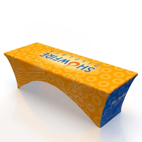 Stretch 8ft 3-SidedTable Throw for Trade Shows – Custom Fit, Full Color Print