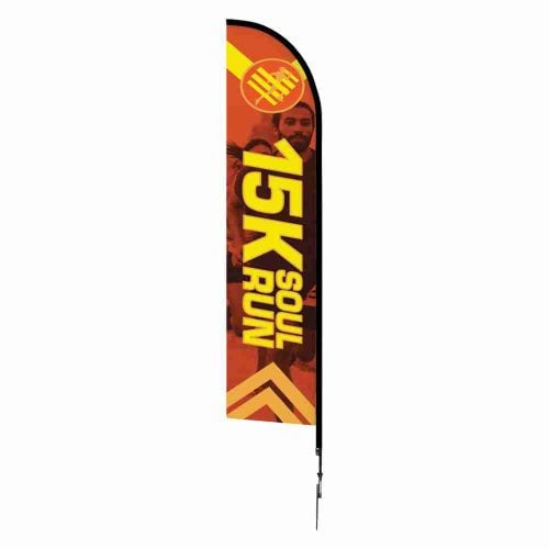 14ft Feather Flag One Choice Large Spike Base Double-Sided Graphic Package