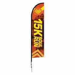 14ft Feather Flag One Choice Large Spike Base Double-Sided Graphic Package