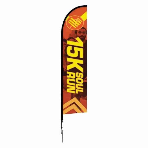 14ft Feather Flag One Choice Large Spike Base Double-Sided Graphic Package