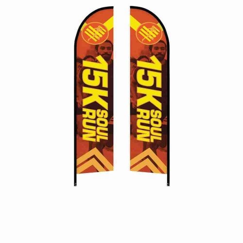 14ft Feather Flag One Choice Double-Sided Graphic Only