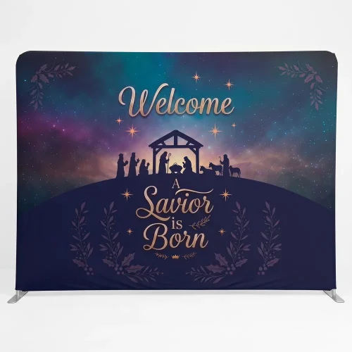 Church Banner Tension Fabric Backdrop Christmas A Savior Is Born 2