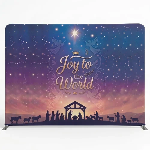 Church Banner Tension Fabric Backdrop Christmas Joy To The World 2