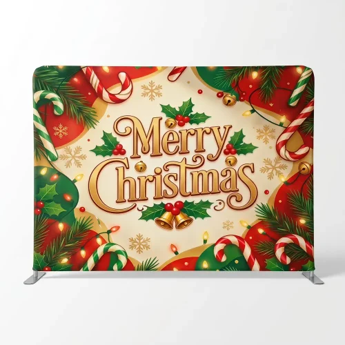 Church Banner Tension Fabric Backdrop Christmas Merry Christmas 1