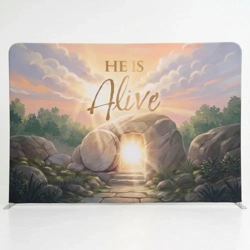 Easter He Is Alive 10 ft Tension Fabric Display Style 6