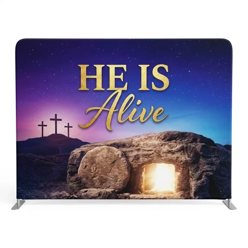 Easter He Is Alive 10 ft Tension Fabric Display Style 8