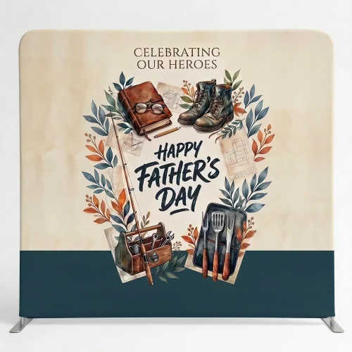 Church Banner Tension Fabric Backdrop Fathers Day Celebrating Our Heroes 2