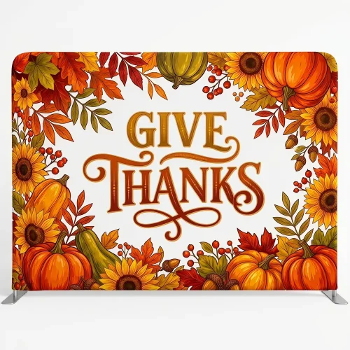 Church Banner Tension Fabric Backdrop Thanksgiving Give Thanks 1