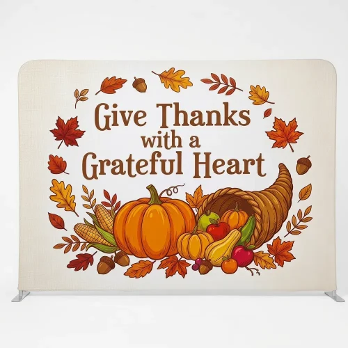 Church Banner Tension Fabric Backdrop Thanksgiving Grateful Heart 2