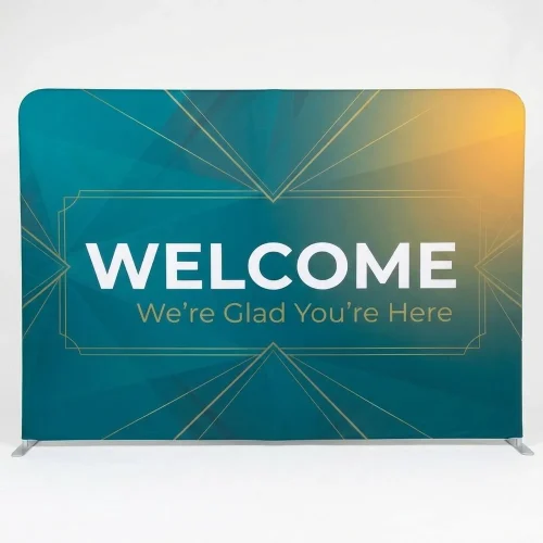 Church Banner Tension Fabric Backdrop Welcome 1