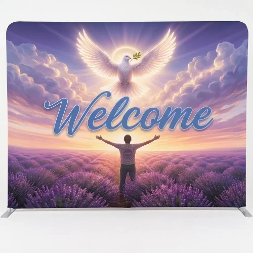 Church Banner Tension Fabric Backdrop Welcome 5