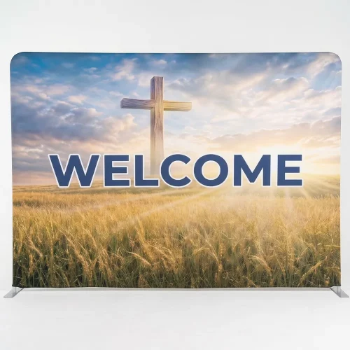 Church Banner Tension Fabric Backdrop Welcome 6