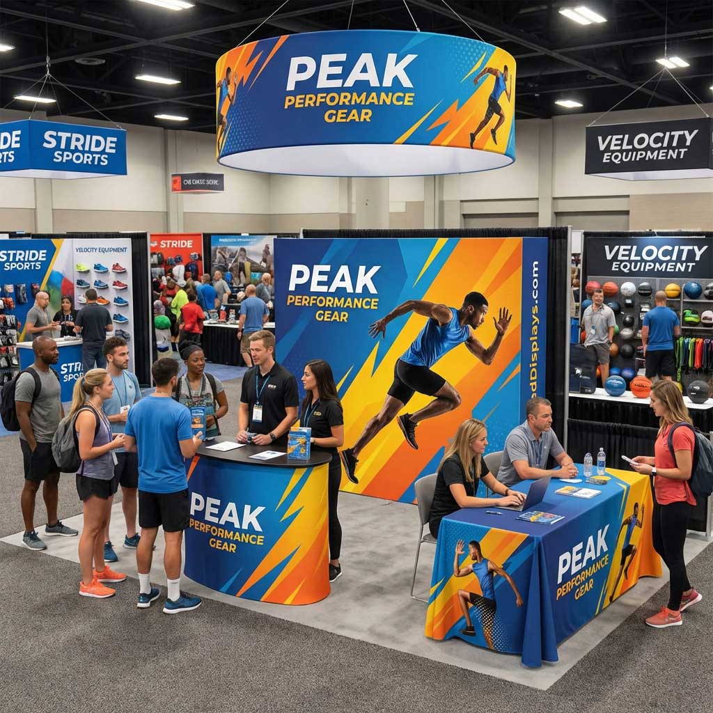 10ft Fabric Pop Up Display Trade Show Sports3