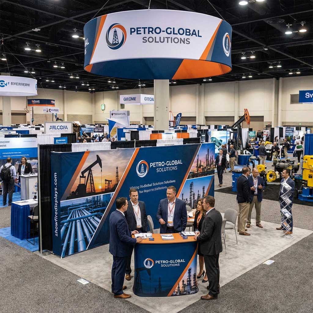 20ft Fabric Backdrop Display Oil Gas Trade Show 8