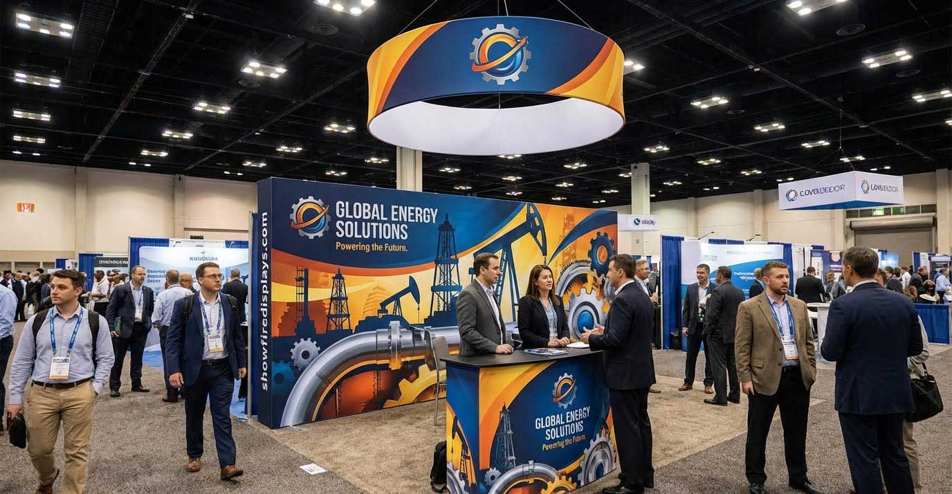 20ft Fabric Pop Up Displays Oil Gas Trade Show