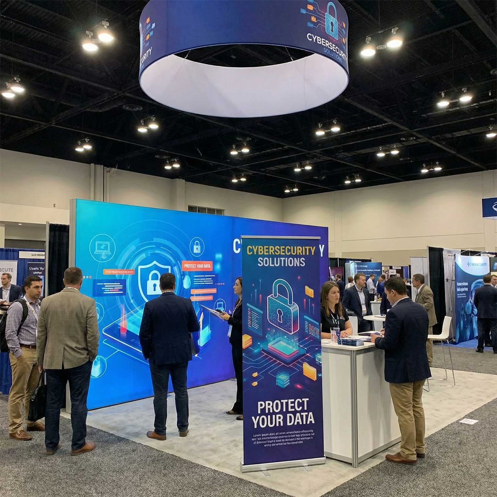 banner stand width options for different booth sizes