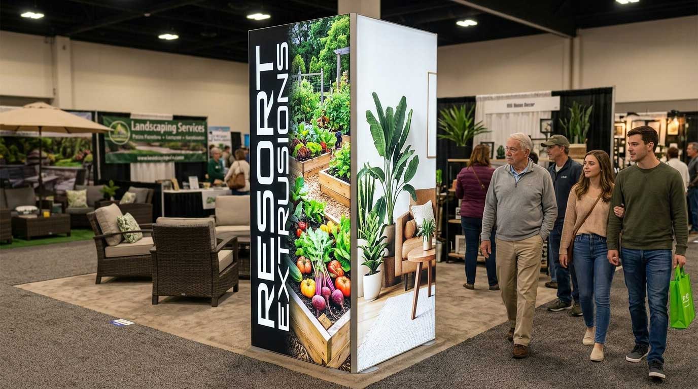 Exhibit Tower Display Backlit Home Garden3