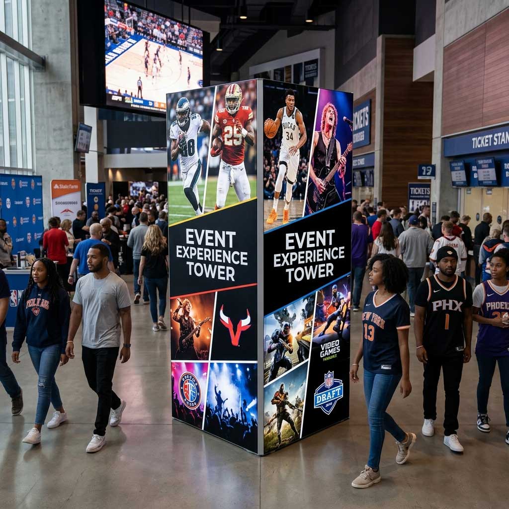 Trade Show Tower Display Backlit Sports1